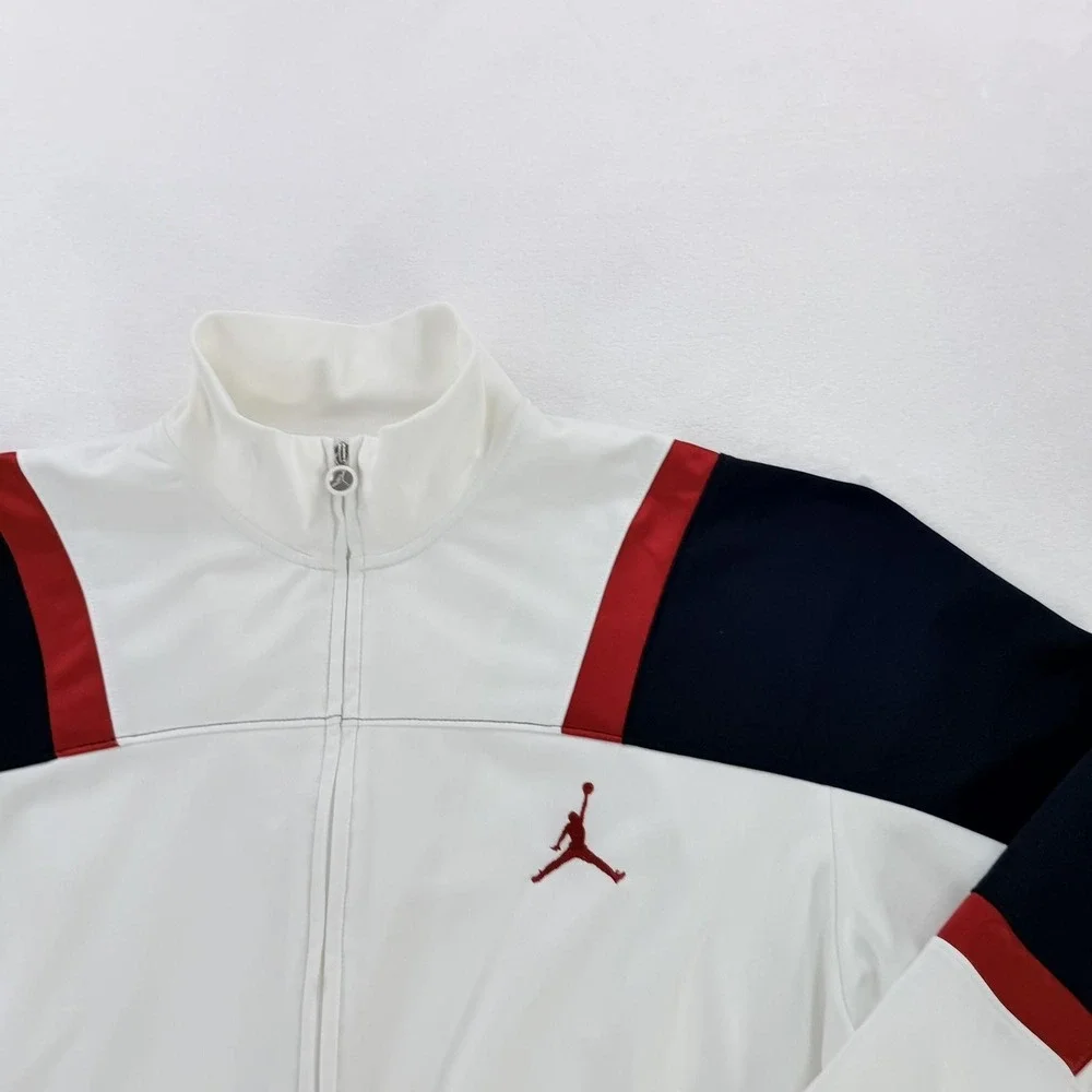 Jordan Jacket Mens 3XL White Red Black Full Zip Track Colorblock Jumpman Logo